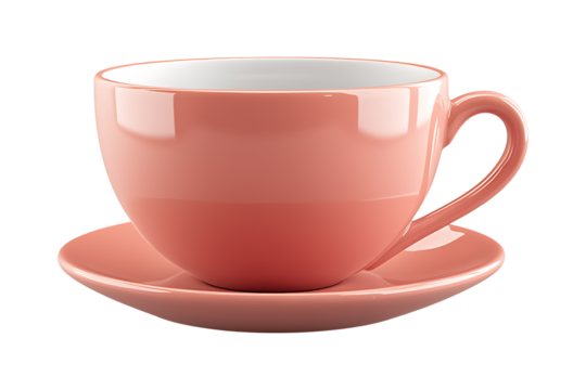 pink coffee cup isolated on transparent background - Powered by Adobe