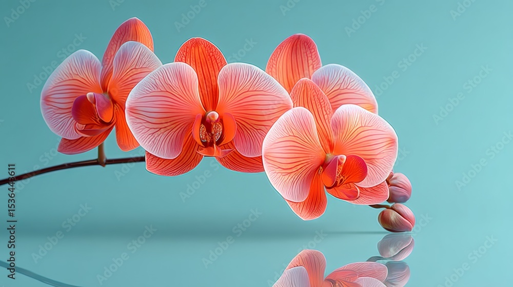 Poster bouquet of red and white flowers with a blue background. the flowers are arranged in a way that they