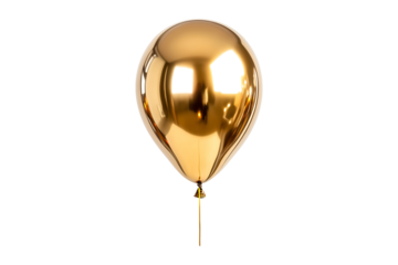 HAPPY BIRTHDAY made with gold foil balloon isolated on transparent background