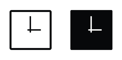 square clock icon vector.