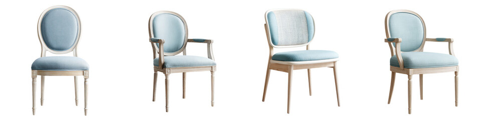 Fototapeta premium A collection of elegant classic chairs for refined interiors
