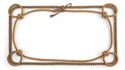 Western rope frame isolated on white background