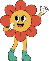 Flower Retro Character

