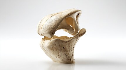 Fototapeta premium Anatomically accurate 3D rendering of isolated human patella bone with realistic texture and curvature, highlighting knee structure for orthopedic and educational use