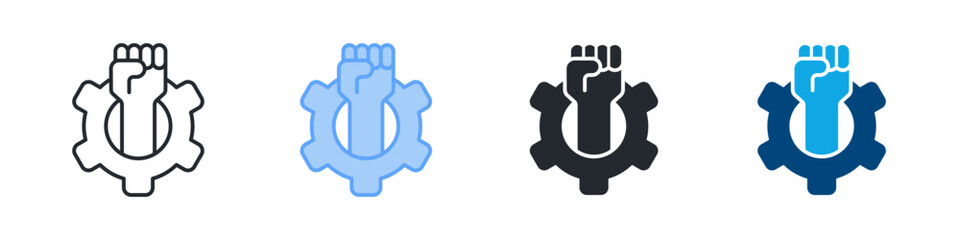 Determination Icon Set Multiple Style. Design In Outline, Blue, Glyph, Dualtone