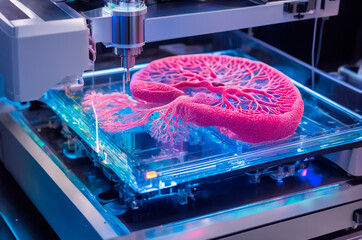 3D Bioprinting of Artificial Organ with Vascular Network. Generative AI.