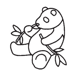 パンダの手描きイラスト