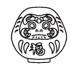 だるまの手描きイラスト