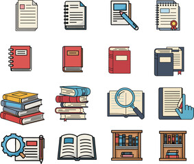 books, notes, book icon 