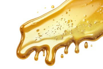 Liquid gold cascading shimmering wealth and prosperity symbolizes success and abundance on black 99 isolated on transparent background. Generative Ai.