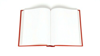 Open red book with blank white pages