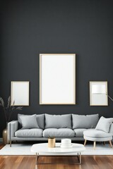 Modern living room interior design mockup