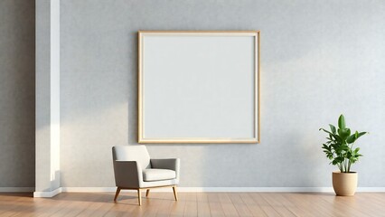 Modern minimalist living room interior design mockup