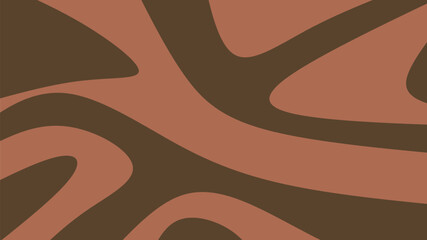 Abstract background with smooth, organic wavy lines in warm brown and terracotta tones. Ideal for natural themes, earthy designs, or stylish modern branding and packaging