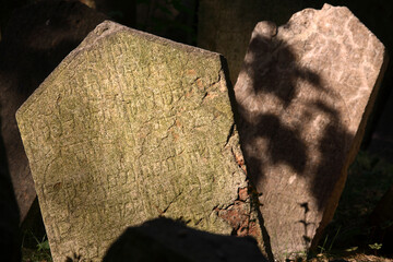 Tombstones of the old Jewish cemetery in Josefov, Prague, Czech Republic