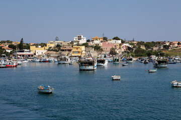 Obraz premium The harbour of Lampedusa, Sicily, Italy