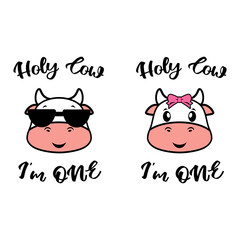 Holy Cow I'm One Baby Birthday Design