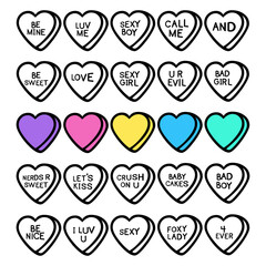 Conversation Hearts Candy Set