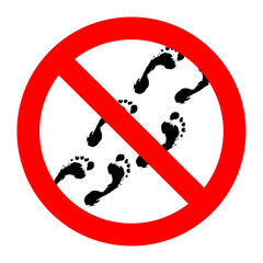Prohibition barefoot in toilet go icon sign, hygiene in toilet, prohibition and forbidden, inappropriate and banned, rule room sanitary