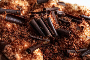Chocolate cake close-up, confectionery, dessert