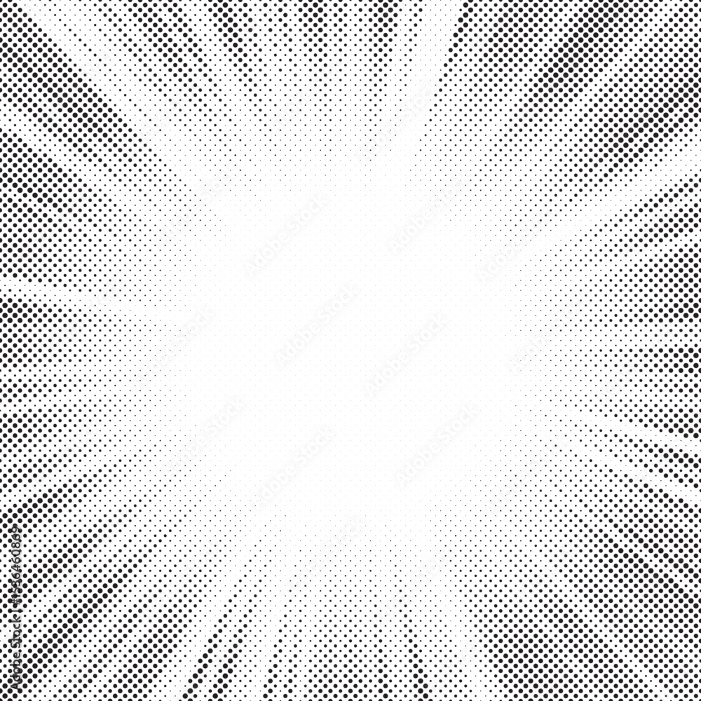 Aufkleber Halftone gradient sun rays pattern. Abstract halftone vector dots background. monochrome dots pattern. Vector background in comic book style with sunburst rays and halftone. Retro pop art design.