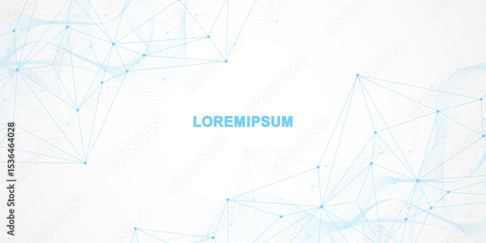 Poster global network connection website header or banner design. abstract background with connecting dots 