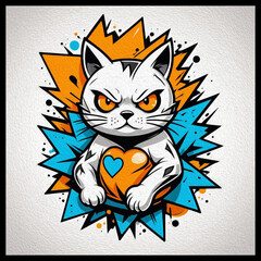 Cartoon. Pattern for T-shirts, covers, wallpapers, fabrics . Oil painting