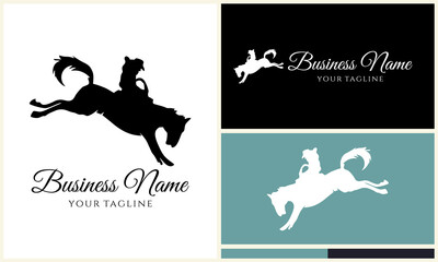 Naklejka premium Horseback Riding Logo Design. (1)