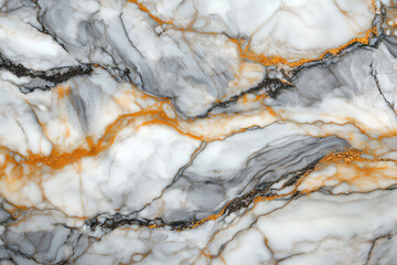 Elegant Calacatta marble with a bright white base and bold gray and gold veins. Smooth, glossy surface with realistic depth—ideal for luxury interiors and premium visual design.