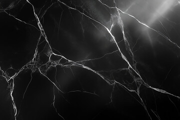 Luxurious Nero Marquina marble with a deep black base and bold white veins. Polished, high-gloss finish with subtle reflections—dramatic and elegant in Octane-style photorealism.