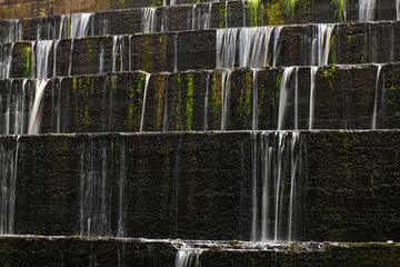 The Gold Creek Reservoir spillway is a unique, stepped concrete structure, notable as the world's first of its kind.