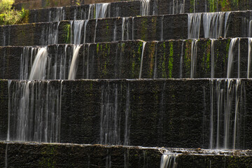The Gold Creek Reservoir spillway is a unique, stepped concrete structure, notable as the world's first of its kind.