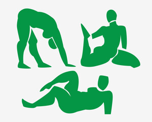 Woman contemporary abstract figures silhouette, hand drawn cut out feminine form different poses. Flat collage mid-century style, applique unique design, female shape poster, decorative art. Isolated.