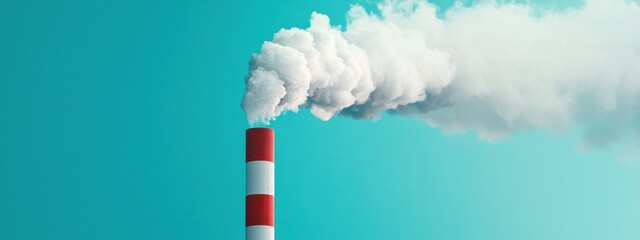 Carbon Footprint: Factory Chimney Releasing Gases