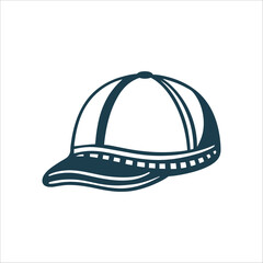 Classic Cricket Cap Vector Illustration Isolated Cricket Cap Classic curved shape
