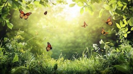 Natural grassland habitat with insects and wild flora