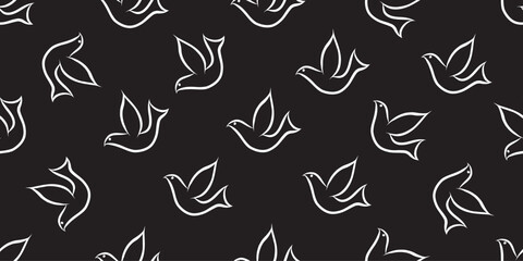 Birds illustration background. Seamless pattern. Vector. 鳥のイラストパターン