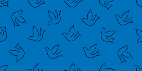 Birds illustration background. Seamless pattern. Vector. 鳥のイラストパターン