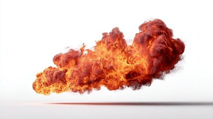 Large red cloud of smoke with fire in it