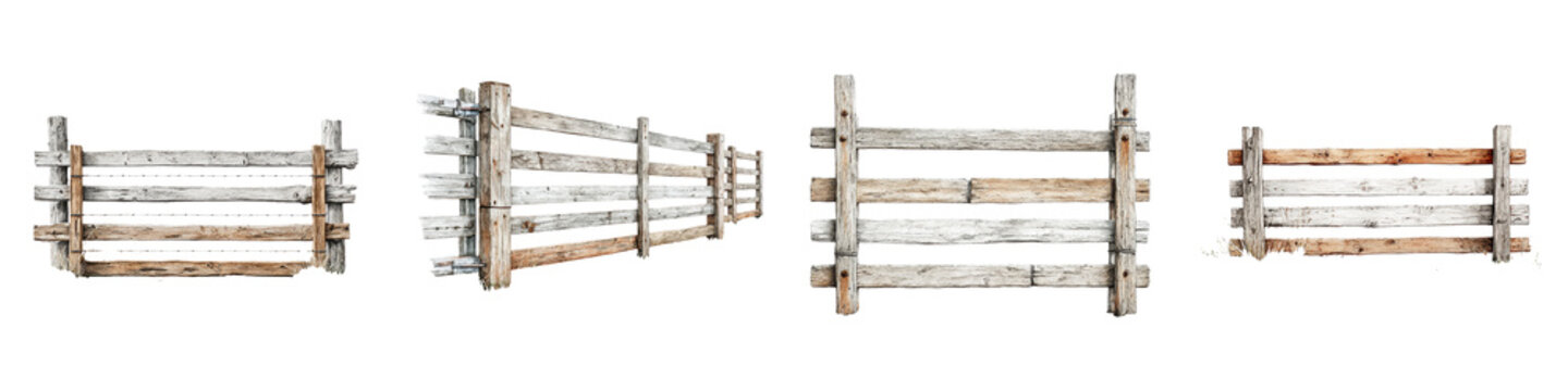 Rustic wooden fence in a rural country setting