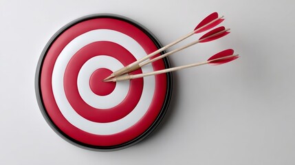 Red bullseye with three arrows pointing to it