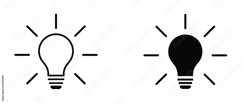 Aufkleber light bulb icon vector. lamp icons collection in filled flat and thin line style. idea symbol. light