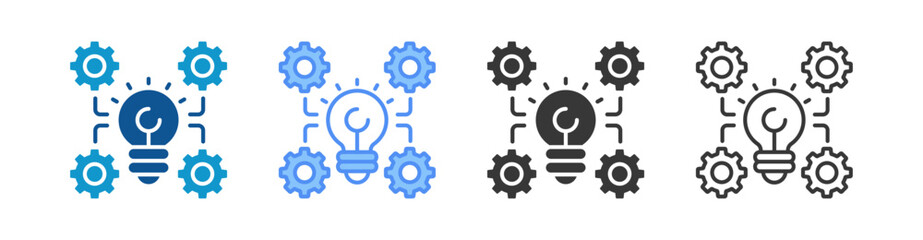 Implementation Icon Set Multiple Style Collection