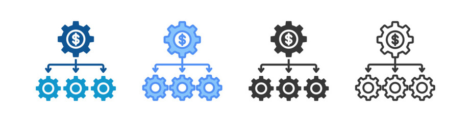 Diversification Icon Set Multiple Style Collection