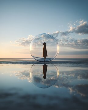Mental Awareness Glass Bubble Isolation Art