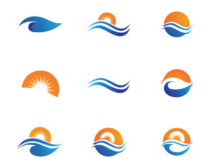 Water wave icon vector