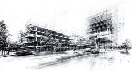 Fototapeta premium Showcase of dynamic residential design in modern urban settings.