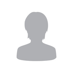 若い男性のイメージ　モノクロシルエットイラスト　グレー