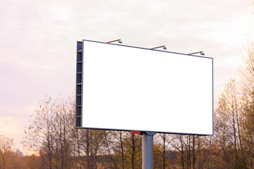 Background for design, billboards on city streets and along roads in the summer day