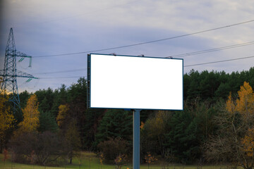 Background for design, billboards on city streets and along roads in the summer day